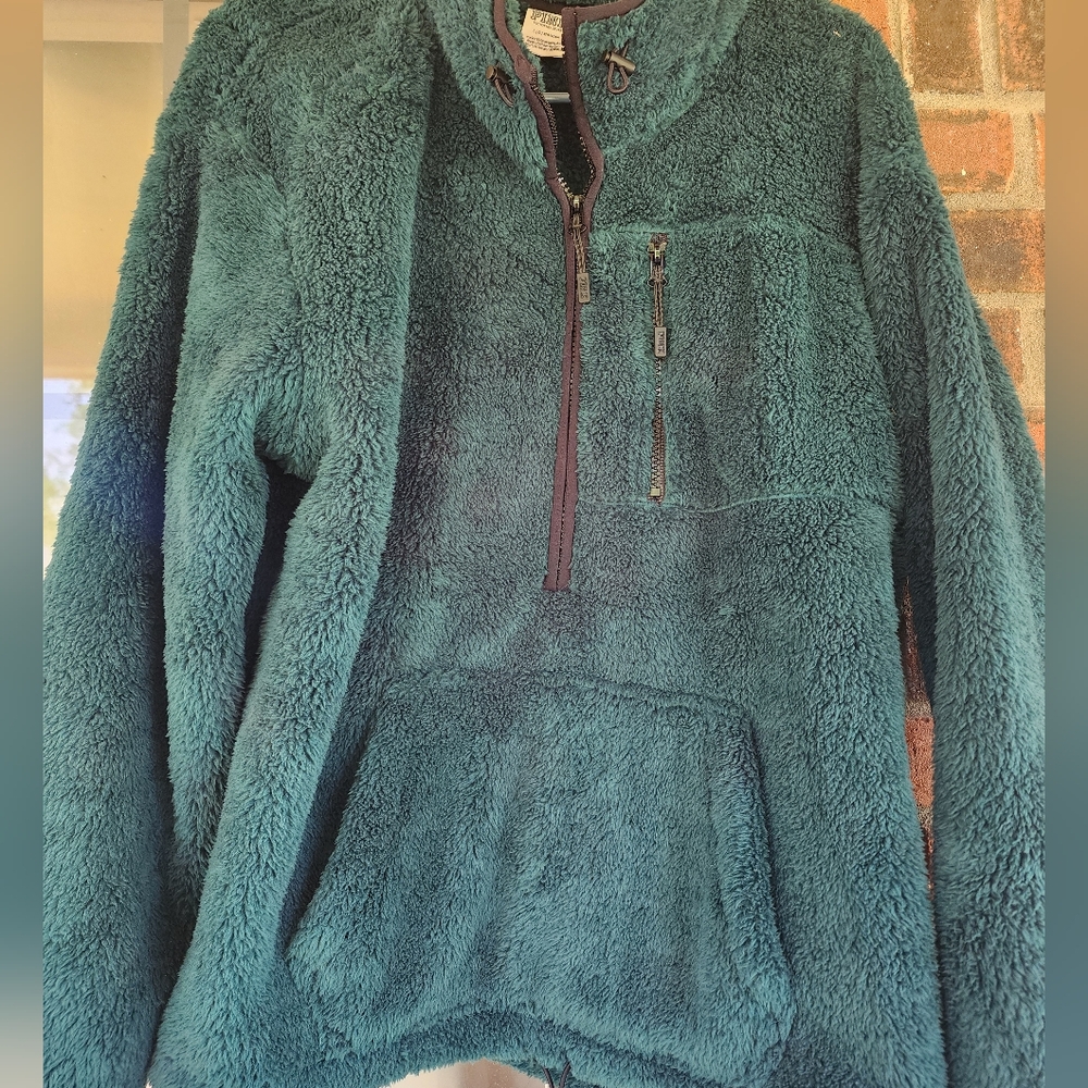 PINK- Cozy Green  Teddy Fleece Pullover- Large